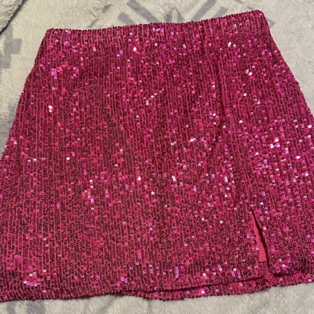 Art Class Shimmering Fuchsia Sequin Skirt